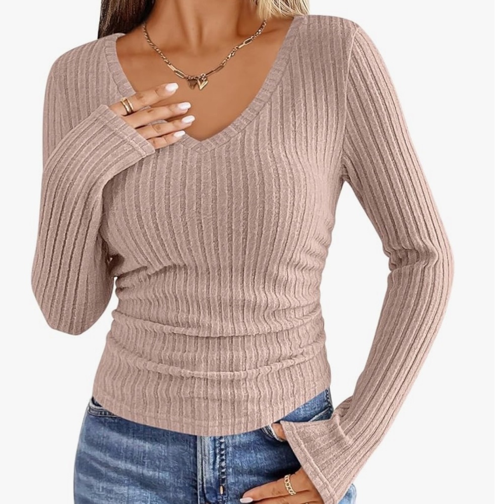 Chic Nation Women's Ribbed Sweater - Taupe